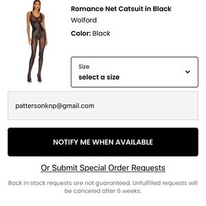 Wolford Romance Catsuit S